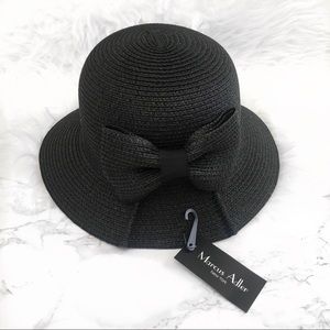 Marcus Adler black bucket hat with bow detail NWT